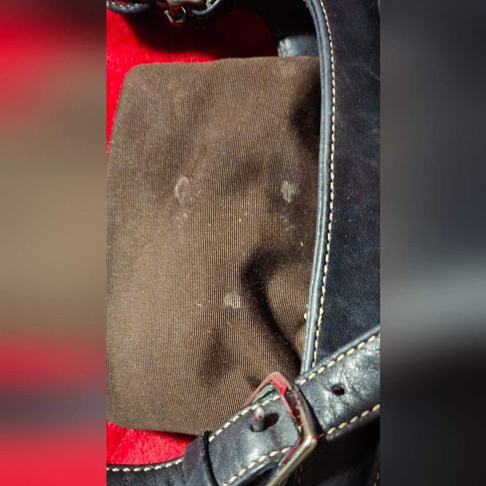 Vintage Coach Hampton Black Leather Hobo Shoulder Bag - Picture 12 of 13
